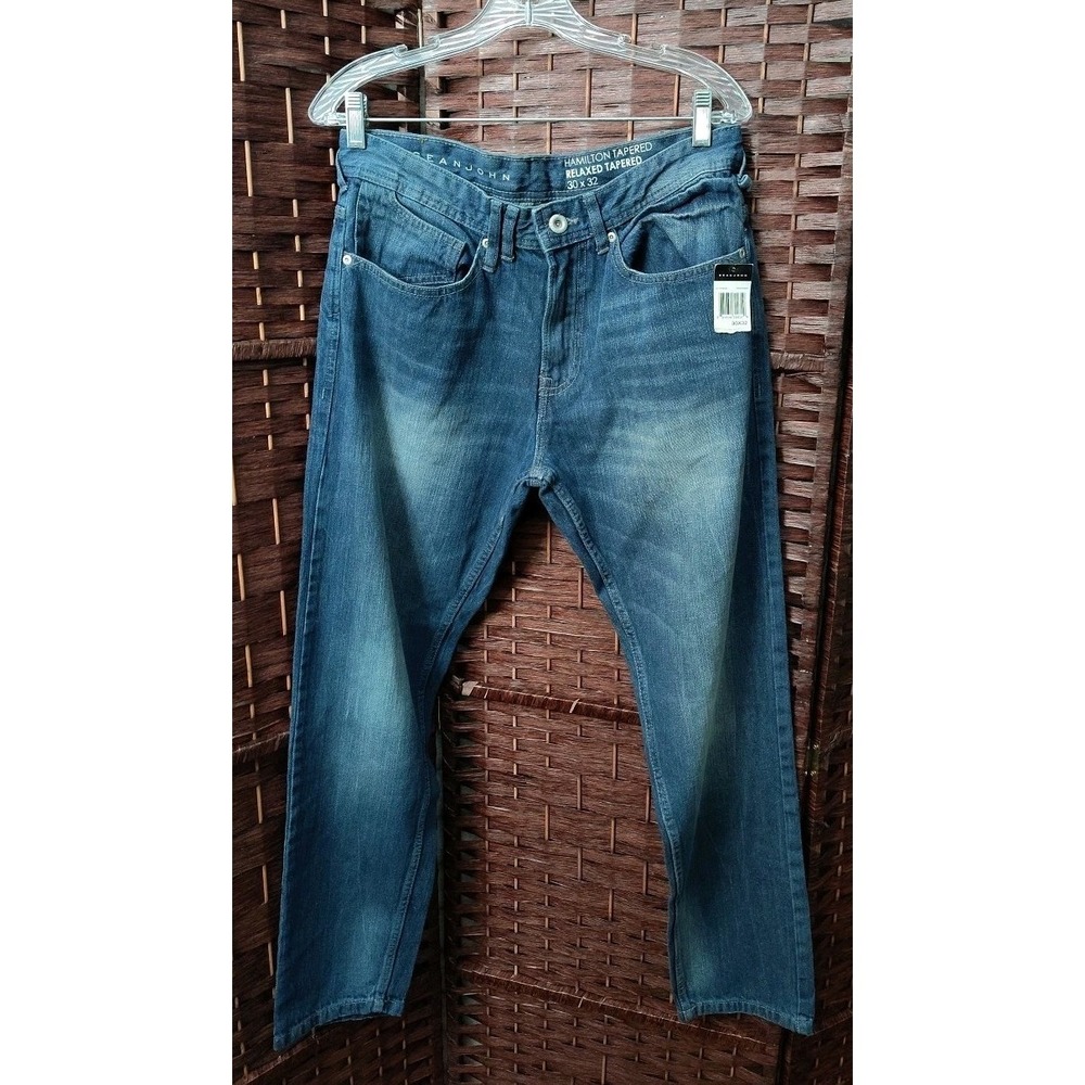 Sean John Hamilton Relaxed Fit Tapered Leg Men's Jeans Tag 30x32* Rain Wash